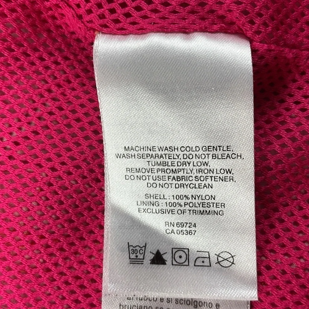 Columbia Girls Orange Pink Hooded Zip Up Windbreaker, size Girls medium